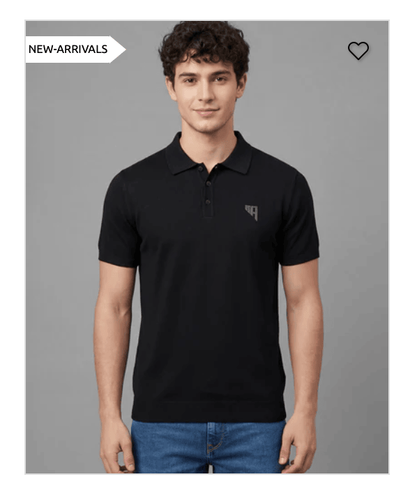 Black Polo Neck Tee